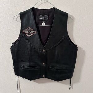 Classic Black Leather Vest